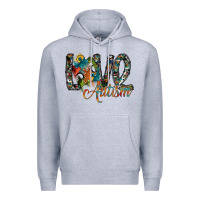 Heather Grey love autism Premium Hoodie - SublimationCraftShop