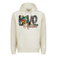 Oatmeal Heather love autism Premium Hoodie - SublimationCraftShop