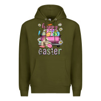 Army Green Bunny Happy Easter truck Easter Day Premium Hoodie - Neo Western