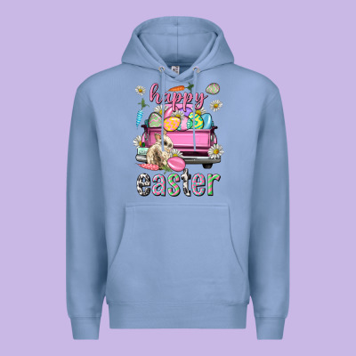 Bunny Happy Easter Truck Easter Day Premium Hoodie Designed By Neo Western