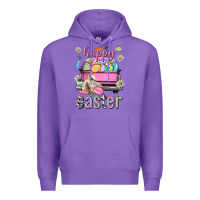 Purple Bunny Happy Easter truck Easter Day Premium Hoodie - Neo Western