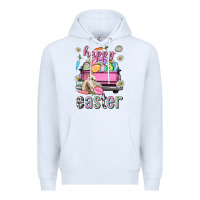 White Bunny Happy Easter truck Easter Day Premium Hoodie - Neo Western