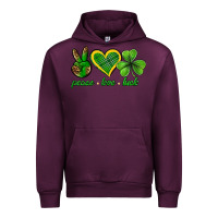 Mauve Wine peace love luck st. patricks day nePeace love luck Urban Hoodie - Neo Western