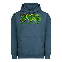Pigment Midnight Navy peace love luck st. patricks day nePeace love luck Urban Hoodie - Neo Western
