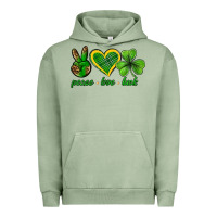 Pigment Oil Green peace love luck st. patricks day nePeace love luck Urban Hoodie - Neo Western