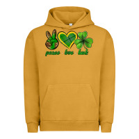 Pigment Peanut Butter peace love luck st. patricks day nePeace love luck Urban Hoodie - Neo Western