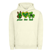 Pigment Pistachio peace love luck st. patricks day nePeace love luck Urban Hoodie - Neo Western