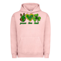 Pigment Salmon peace love luck st. patricks day nePeace love luck Urban Hoodie - Neo Western