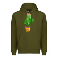 Army Green mexican cactus Premium Hoodie - FaDigitalArtStudio