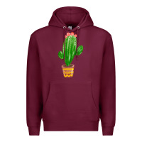 Burgundy mexican cactus Premium Hoodie - FaDigitalArtStudio