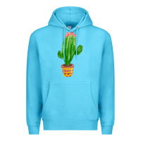 Ocean Blue mexican cactus Premium Hoodie - FaDigitalArtStudio