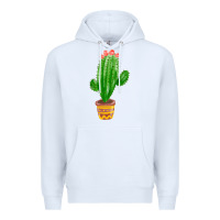 White mexican cactus Premium Hoodie - FaDigitalArtStudio