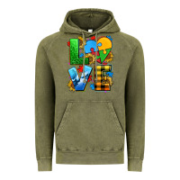 Vintage Olive love with heart sunflower Vintage Hoodie - AdoDesignShop