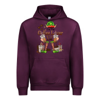Mauve Wine im the coffee lover elf Urban Hoodie - FaDigitalArtStudio
