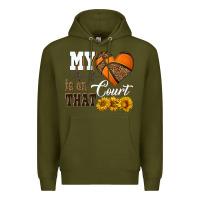 Army Green my heart is on that court Premium Hoodie - HRA Design Shop