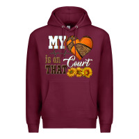 Burgundy my heart is on that court Premium Hoodie - HRA Design Shop