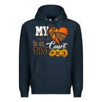 Navy my heart is on that court Premium Hoodie - HRA Design Shop