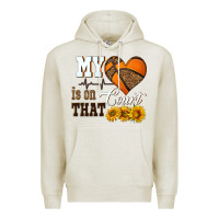 Oatmeal Heather my heart is on that court Premium Hoodie - HRA Design Shop