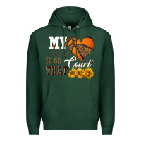 Sports Green my heart is on that court Premium Hoodie - HRA Design Shop