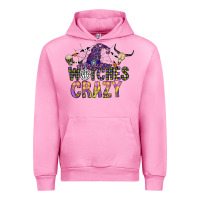 Fuchsia Pink Witches Be Crazy Urban Hoodie - CowhideDigitalArt