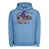 Pigment Pebble Blue Witches Be Crazy Urban Hoodie - CowhideDigitalArt