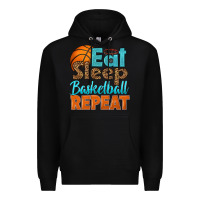 Black eat sleep basketball repeat Premium Hoodie - HRA Design Shop