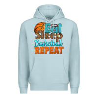 Blue Mist eat sleep basketball repeat Premium Hoodie - HRA Design Shop