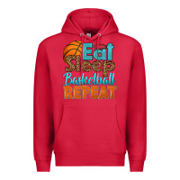 Cardinal eat sleep basketball repeat Premium Hoodie - HRA Design Shop