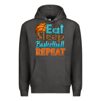 Charcoal Heather eat sleep basketball repeat Premium Hoodie - HRA Design Shop