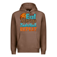 Chestnut eat sleep basketball repeat Premium Hoodie - HRA Design Shop