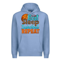 Colony Blue eat sleep basketball repeat Premium Hoodie - HRA Design Shop