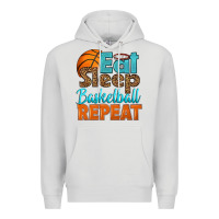 Dove Grey eat sleep basketball repeat Premium Hoodie - HRA Design Shop