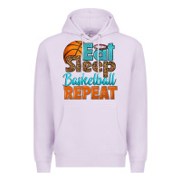 Lilac eat sleep basketball repeat Premium Hoodie - HRA Design Shop