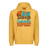 Mustard eat sleep basketball repeat Premium Hoodie - HRA Design Shop