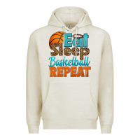 Oatmeal Heather eat sleep basketball repeat Premium Hoodie - HRA Design Shop