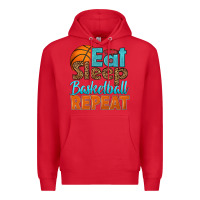 Red eat sleep basketball repeat Premium Hoodie - HRA Design Shop