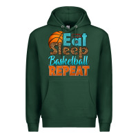Sports Green eat sleep basketball repeat Premium Hoodie - HRA Design Shop