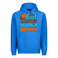 True Royal eat sleep basketball repeat Premium Hoodie - HRA Design Shop