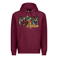 Burgundy mom autism Premium Hoodie - SublimationCraftShop