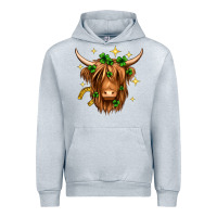 Heather Grey St. Patrick's Day Highland Cow Urban Hoodie - Neo Western