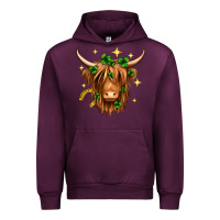Mauve Wine St. Patrick's Day Highland Cow Urban Hoodie - Neo Western