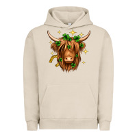 Pigment French Oak St. Patrick's Day Highland Cow Urban Hoodie - Neo Western