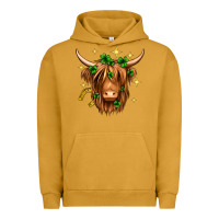 Pigment Peanut Butter St. Patrick's Day Highland Cow Urban Hoodie - Neo Western
