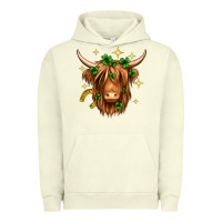 Pigment Pistachio St. Patrick's Day Highland Cow Urban Hoodie - Neo Western