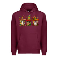 Burgundy mexican gnomies Premium Hoodie - FaDigitalArtStudio