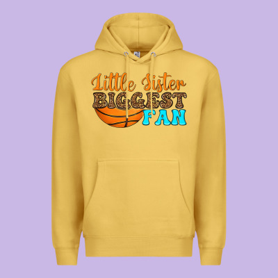 Little Sister Biggest Fan Premium Hoodie Designed By Hra Design Shop