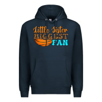 Navy little sister biggest fan Premium Hoodie - HRA Design Shop