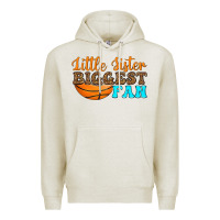 Oatmeal Heather little sister biggest fan Premium Hoodie - HRA Design Shop
