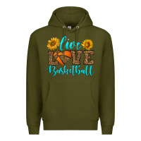 Army Green live love basketball Premium Hoodie - HRA Design Shop