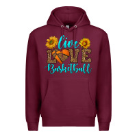 Burgundy live love basketball Premium Hoodie - HRA Design Shop